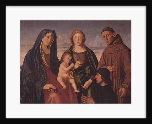 The Virgin and Child with St. Francis, a Female Saint and Donor by Vincenzo di Biagio Catena