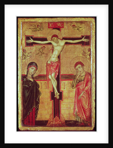 Christ on the Cross, with the Virgin Mary, St. John the Evangelist and Five Angels by Master of the Magdalene Altarpiece