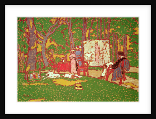 Painting Lazarine and Anella in the Park. It's Hot, 1910 by Jozsef Rippl-Ronai