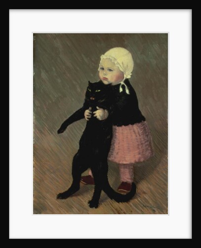 A Small Girl with a Cat, 1889 by Theophile Alexandre Steinlen