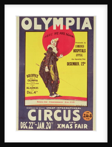 Bertram Mills circus poster, 1922 by Dudley Hardy