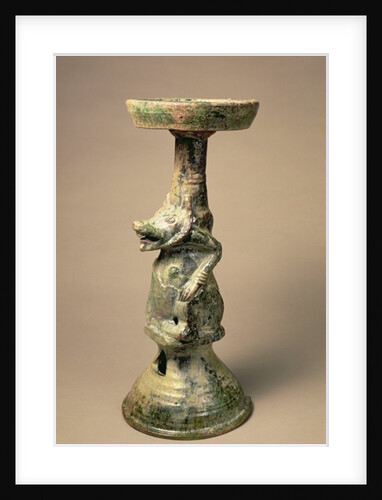 Early Chinese pottery lamp, tomb artefact, Han Dynasty, 25-220 AD by Han Dynasty Chinese School