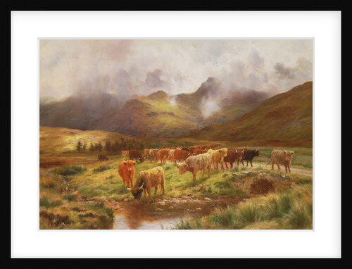 A Highland Drove at Strathfillan, Perthshire by Louis Bosworth Hurt