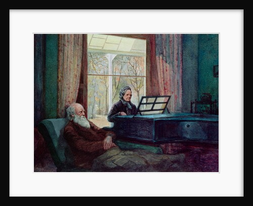 Charles Darwin and his wife at the Piano) by English School