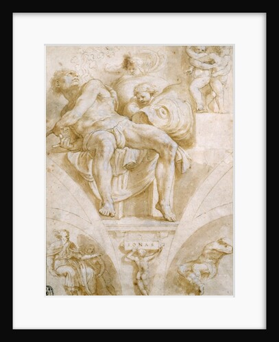 The Prophet Jonah and Two Destroyed Lunettes by Giorgio-Giulio Clovio