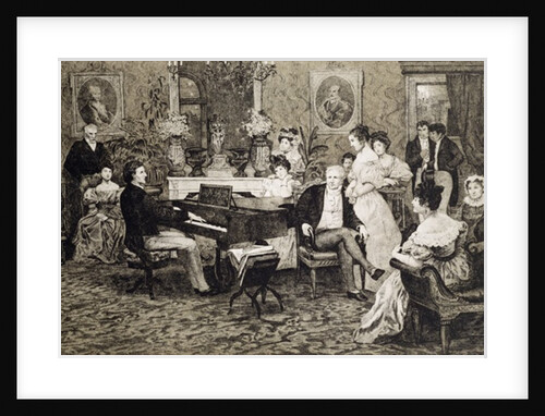 Frederic Chopin playing in the salon of the musician and composer Prince Anthony Radziwill in 1829 by Anonymous