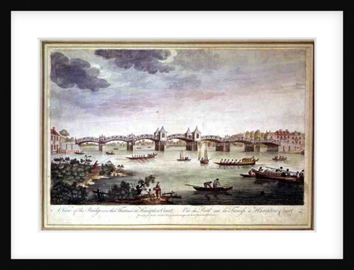 View of the Bridge over the Thames at Hampton Court by English School