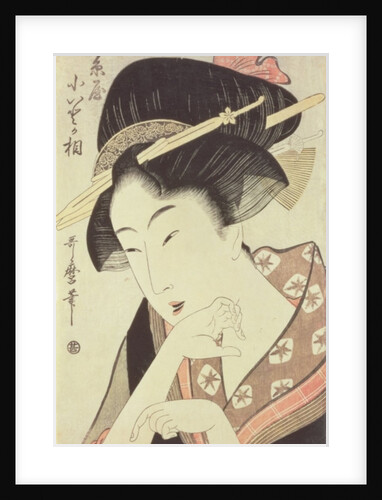 Bust portrait of the heroine Kioto of the Itoya, 18th century by Kitagawa Utamaro