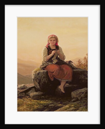 Young Girl Knitting, 19th century by Meyer von Bremen