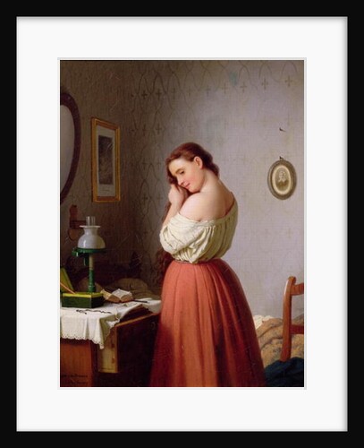 Young Woman Plaiting her Hair by Meyer von Bremen