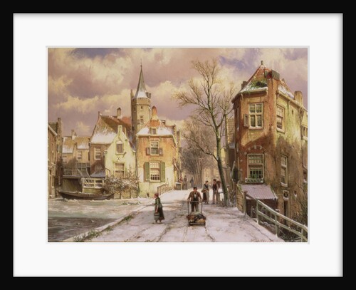 Pushing a Wheelbarrow in the Snow by Willem Koekkoek