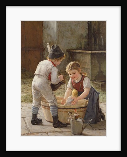 Bathing her Dolls by Gustav Igler