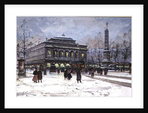 The Place du Chatelet, Paris by Eugene Galien-Laloue