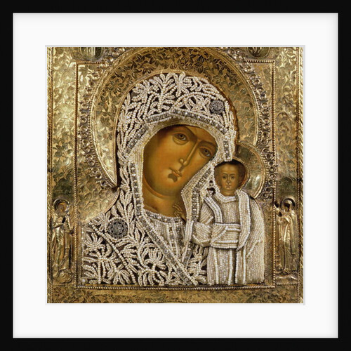 Detail of an icon showing the Virgin of Kazan by Yegor Petrov, Moscow, 1788 by Russian School