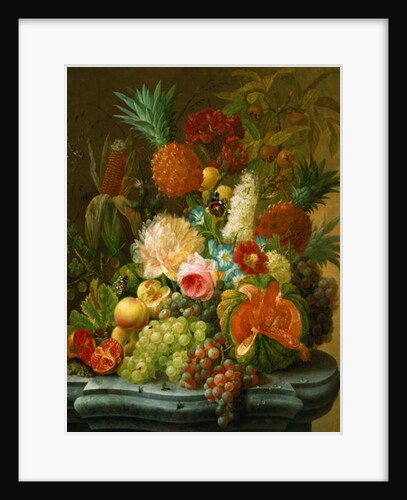 Still Life with a Melon and Grapes by Johannes Hendrick Fredriks