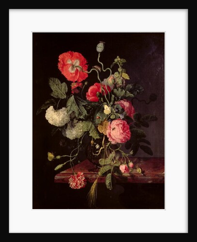 Flowers in a Glass Vase, 1667 by Jacob van Walscapelle