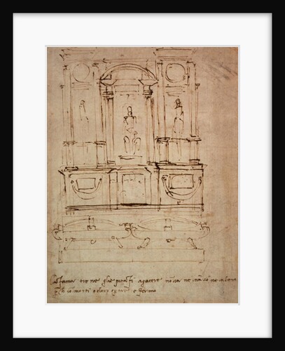 Study for a double tomb for the Medici Tombs in the New Sacristy, 1521 by Michelangelo Buonarroti