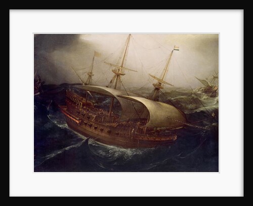 Dutch Battleship in a Storm by Hendrick Cornelisz Vroom