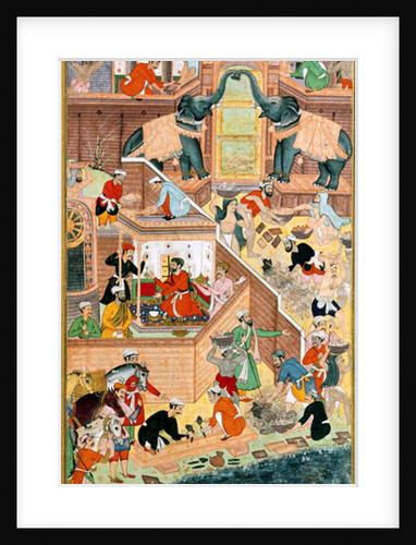 The building of the Fathpur Sikri Palace by Indian School