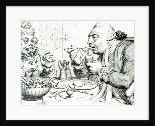 Temperance Enjoying a Frugal Meal, caricature of George III and Queen Charlotte by James Gillray