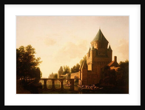 Evening View of the Kleine Houtpoort in Haarlem by Gerrit Adriaensz Berckheyde
