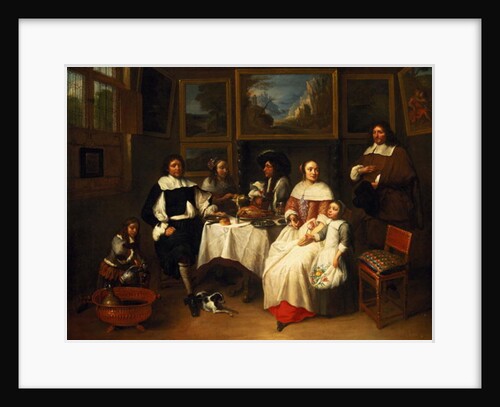 A Flemish Family at Dinner by Gillis van Tilborgh