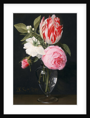 Flowers in a glass vase by Daniel Seghers