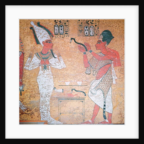 Ay performing the opening of the mouth ceremony on the mummy of Tutankhamun from the Tomb of Tutankhamun, New Kingdom by Egyptian 18th Dynasty