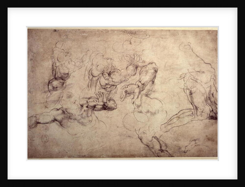 W.61v Male figure studies by Michelangelo Buonarroti