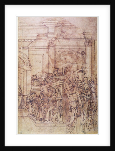 W.29 Sketch of a crowd for a classical scene by Michelangelo Buonarroti