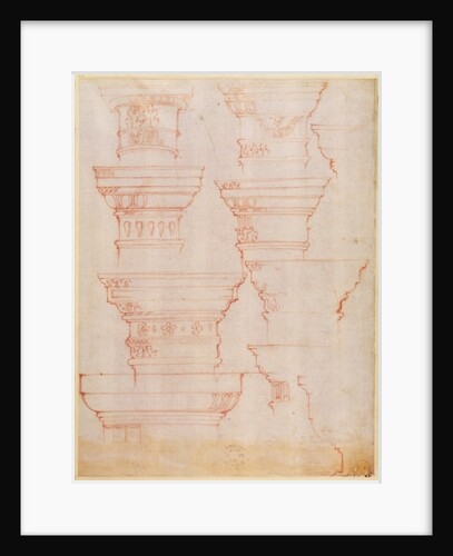 W.18v Study of column capitals by Michelangelo Buonarroti
