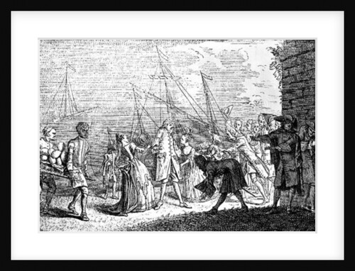 The landing in England of Senesino, 1719 by English School