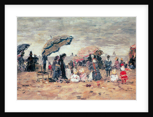 Parasols on the Beach, Trouville, 1886 by Eugene Louis Boudin