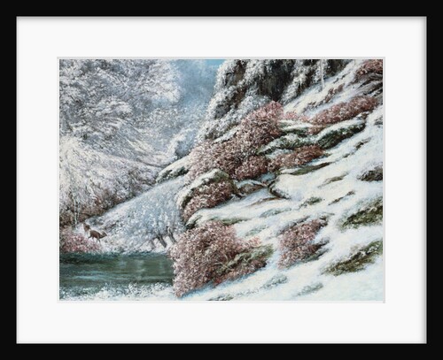 Deer in a Snowy Landscape, 1867 by Gustave Courbet