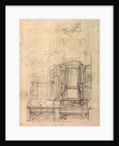 W.26r Design for the Medici Chapel in the church of San Lorenzo, Florence by Michelangelo Buonarroti