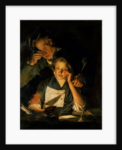 A Girl reading a Letter, with an Old Man reading over her shoulder, c.1767-70 by Joseph Wright of Derby