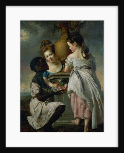 A Conversation between Girls, or Two Girls with their Black Servant, 1770 by Joseph Wright of Derby