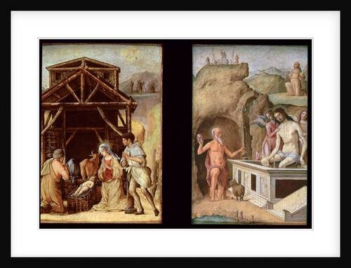 The Adoration of the Shepherds, and The Dead Christ, c.1490 by Ercole de Roberti