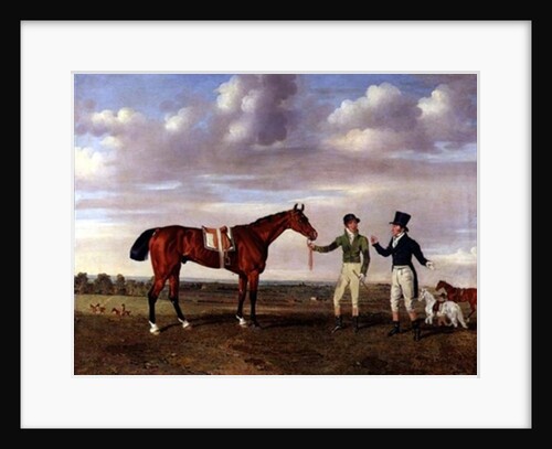 Zinganee held by Sam Chifney Junior with the owner Mr. William Chifney, at Newmarket, c.1829 by Benjamin Marshall