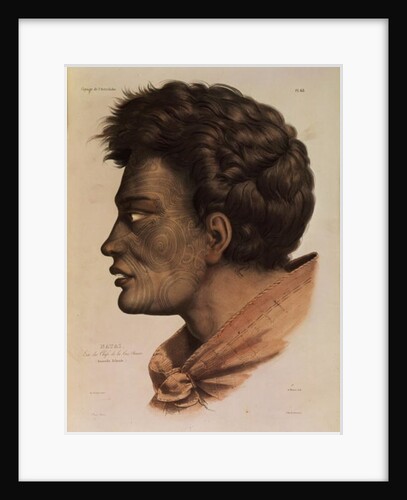 Natai, a Maori chief from Bream Bay, New Zealand by Louis Auguste de Sainson
