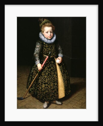 Portrait of a four-year old boy with club and ball, 1611 by Paulus Moreelse
