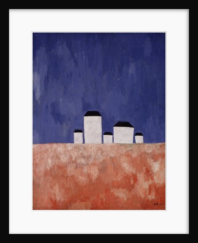 Landscape with Five Houses, c.1932 by Kazimir Severinovich Malevich