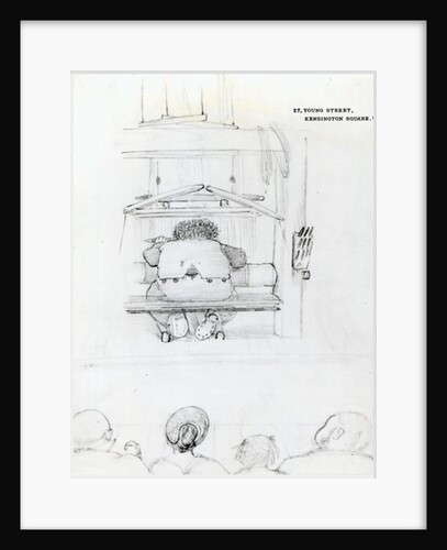 William Morris at his loom, caricature by Edward Coley Burne-Jones