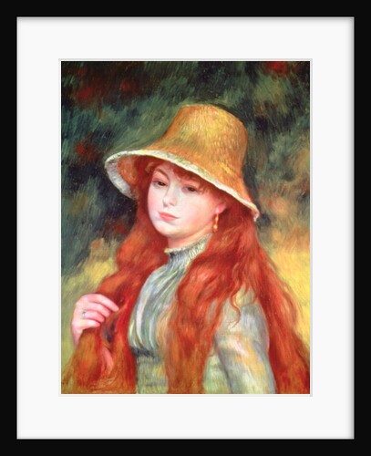 Young girl with long hair, or Young girl in a straw hat, 1884 by Pierre Auguste Renoir