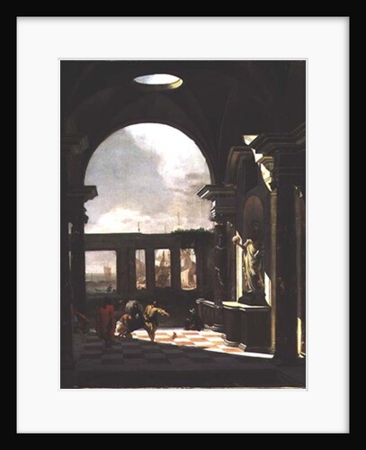 Architectural capriccio with oriental figures by Jan Baptist Weenix