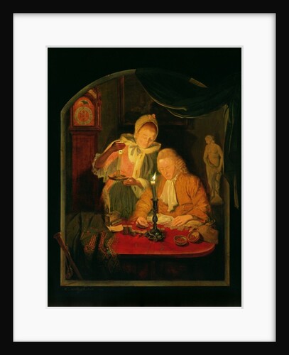 Couple counting money by candlelight, 1779 by Michiel Versteegh