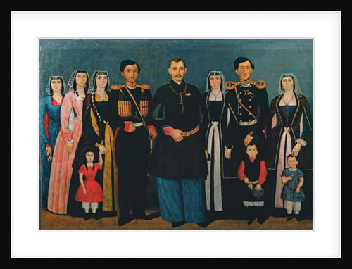 N.E. Mukhran-Batoni with family, 1862 by Iranian School