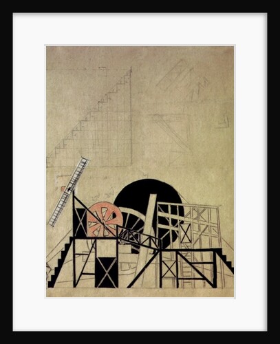 Stage set design for the play 'The Magnanimous Cuckold' by F. Crommelynck, Meyerhold Theatre, Moscow, 1922 by Lyubov Sergeevna Popova