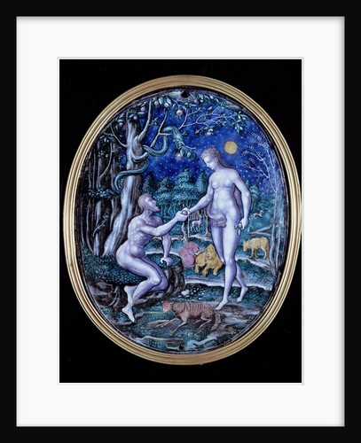Limoges plaque depicting Adam and Eve, c.1570 by French School