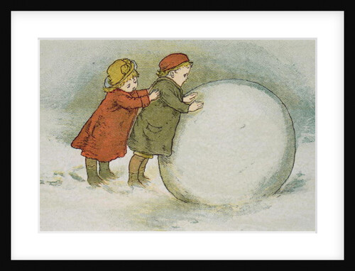 Children Rolling Snowballs by Lizzie Mack